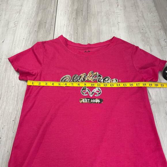 Realtree Pink Short Sleeve Crew Neck Lightweight T-Shirt XL - Picture 4 of 5